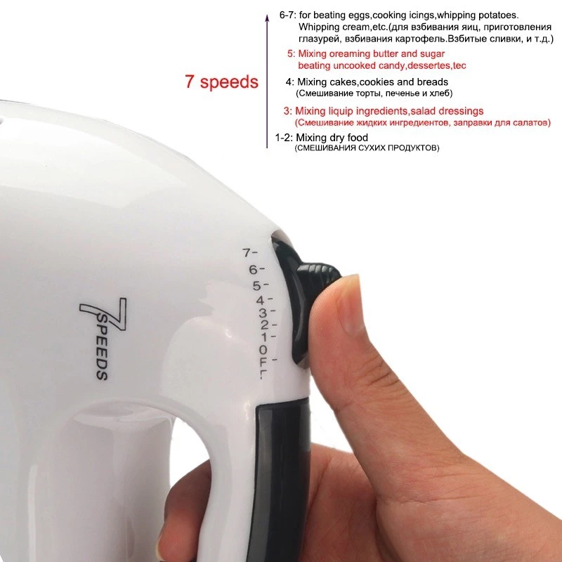 Portable Hand Mixer 7 Speed Mixing Baking and Cooking Mixer - Image 5