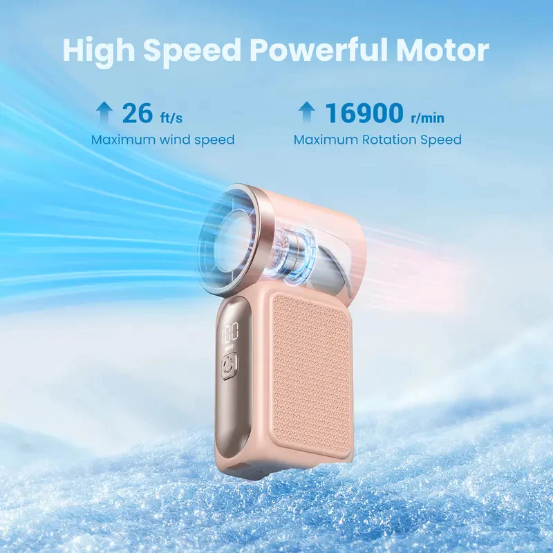 5000mAH X688 199Speed Portable Handheld Fan USB Rechargeable Mini Cooling Fan Adjustable Pocket Fan - Image 8