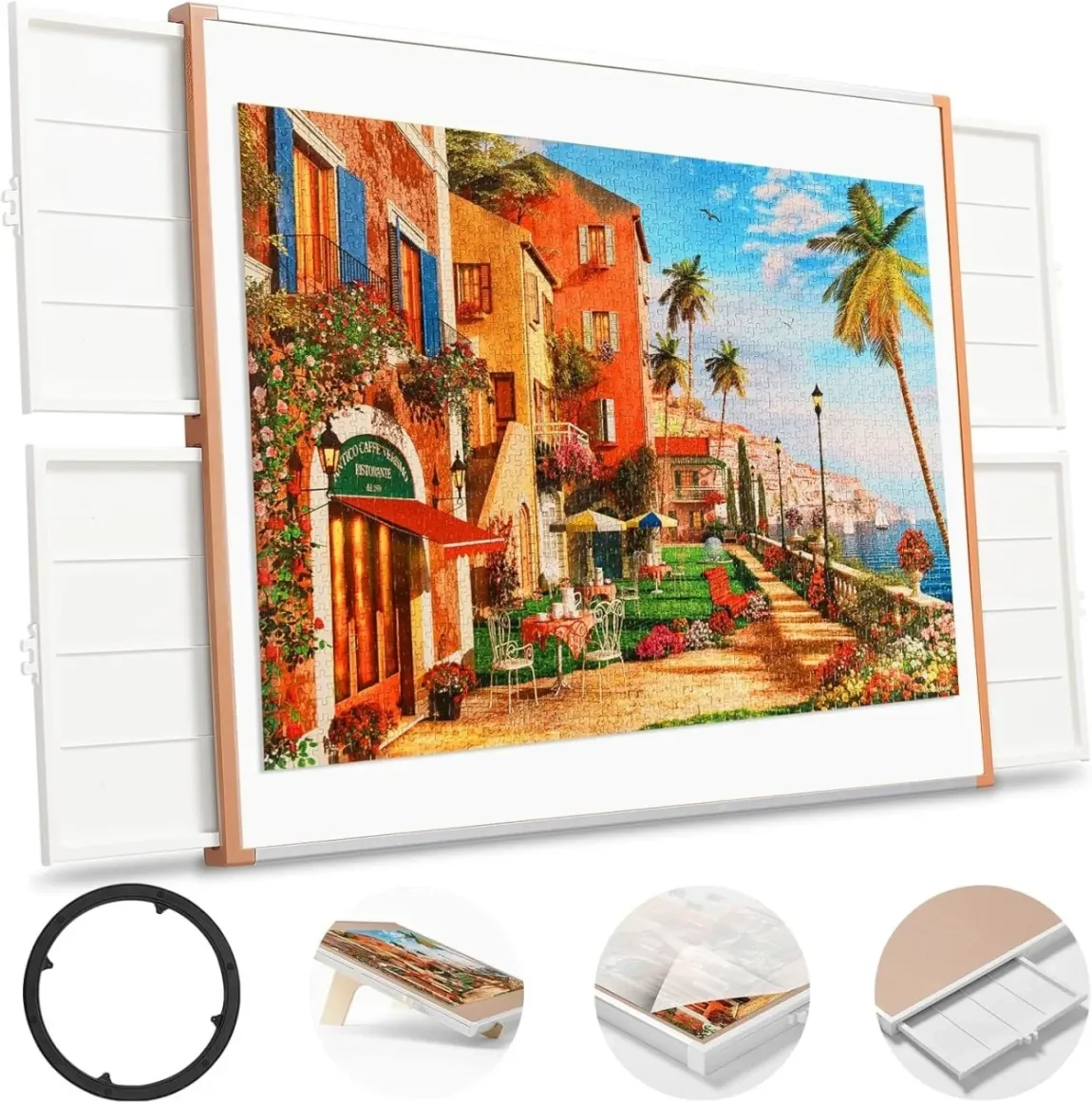 ⏰Last Day Sale $39.99⏰ Rotating Puzzle Board with Drawers and Cover,Tilt&Lazy Susan - Image 5