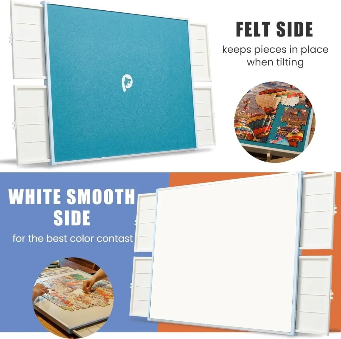 ⏰Last Day Sale $39.99⏰ Rotating Puzzle Board with Drawers and Cover,Tilt&Lazy Susan - Image 10
