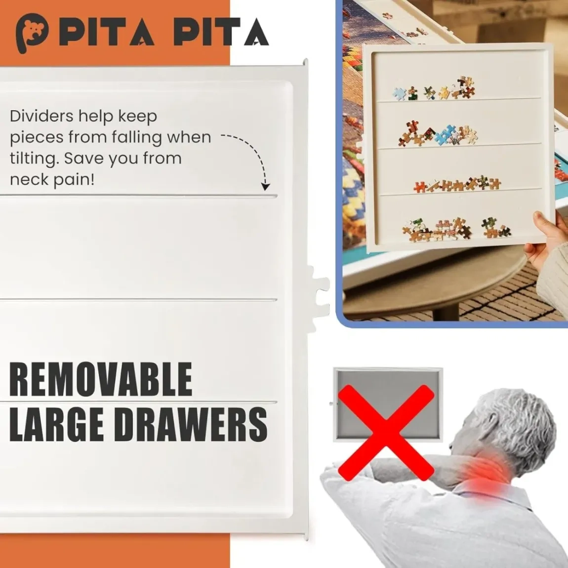 ⏰Last Day Sale $39.99⏰ Rotating Puzzle Board with Drawers and Cover,Tilt&Lazy Susan - Image 9