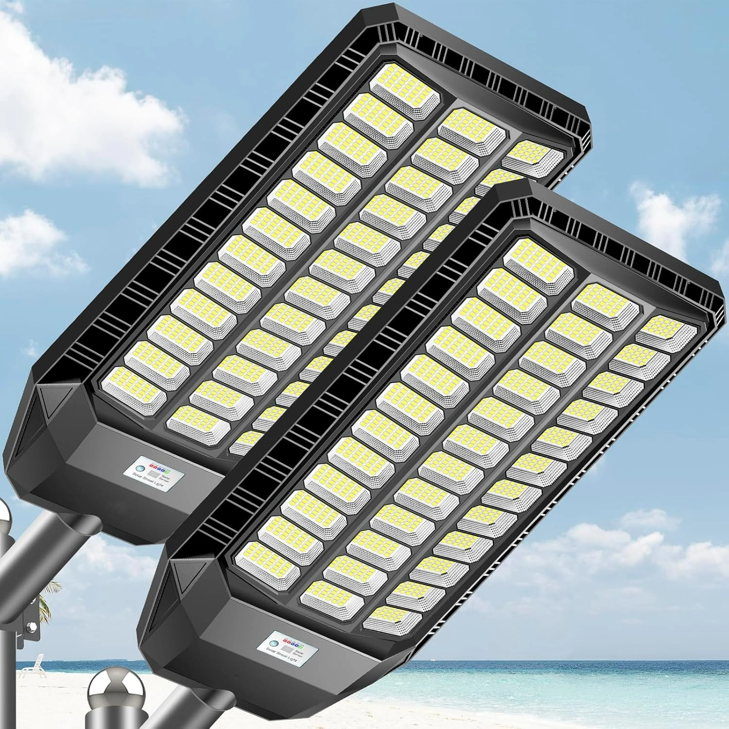💥Last Day Buy 1 Get 1 Free $39.99 💥9000W Pro Large Solar Street Lights Outdoor