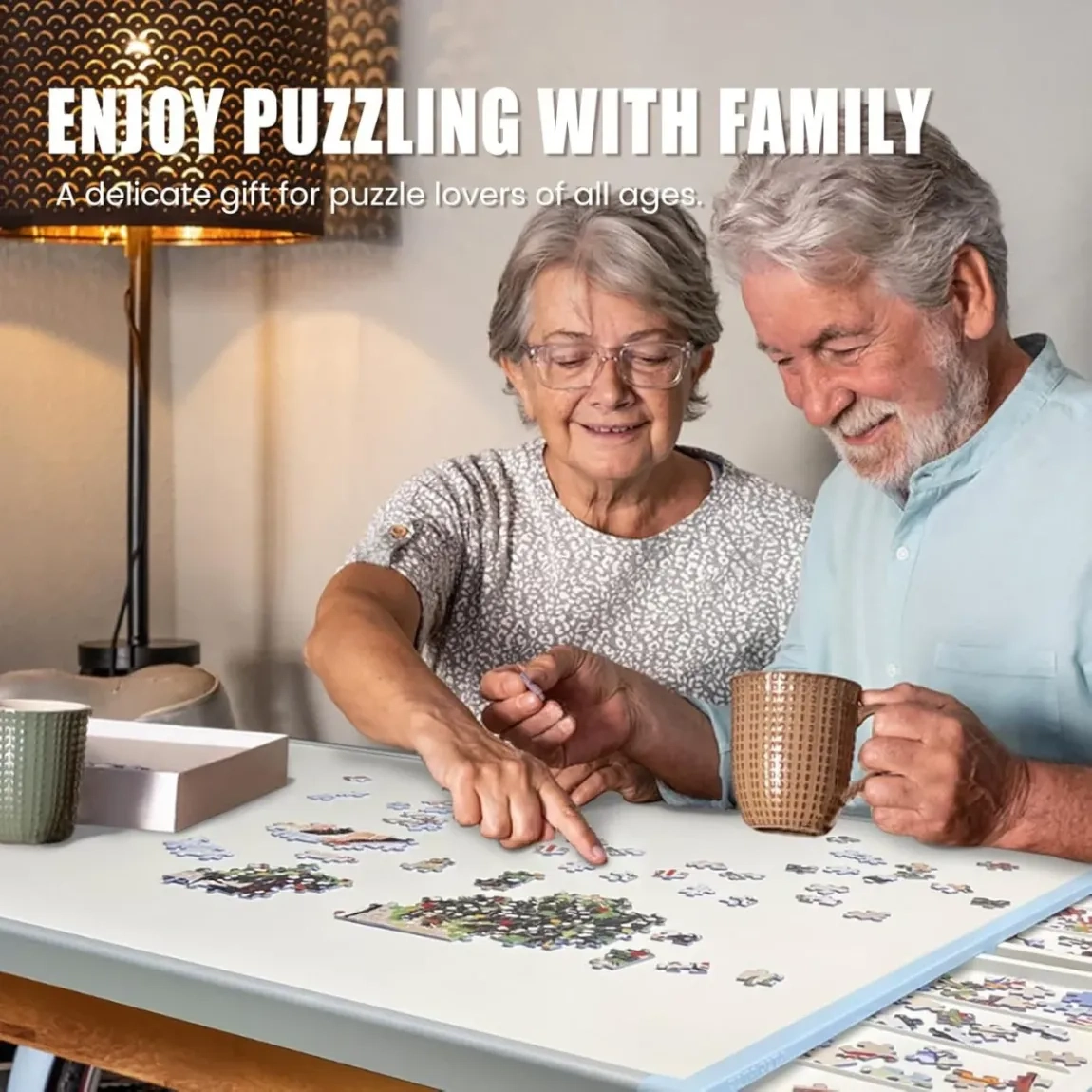 ⏰Last Day Sale $39.99⏰ Rotating Puzzle Board with Drawers and Cover,Tilt&Lazy Susan - Image 3