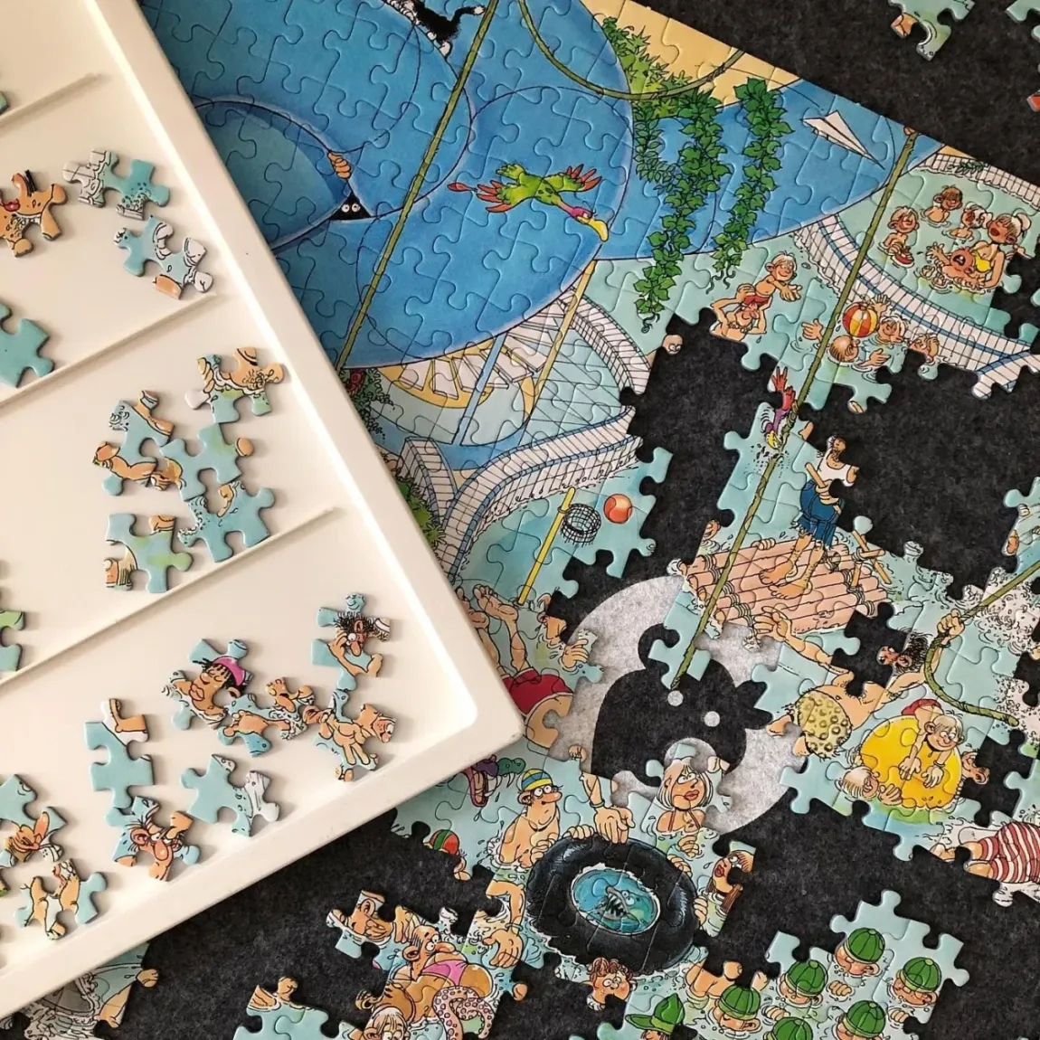 ⏰Last Day Sale $39.99⏰ Rotating Puzzle Board with Drawers and Cover,Tilt&Lazy Susan - Image 12